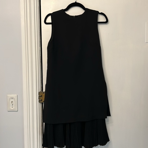 Theory Black Malkan P Winslow Layered Pleated Skirt Dress Size 4 - Picture 8 of 9